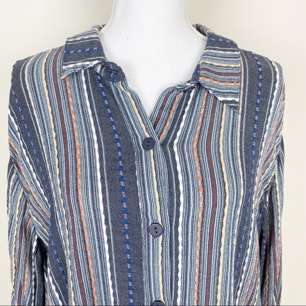 Nwt Soft Surroundings Multicolor Button Down Top … - image 3